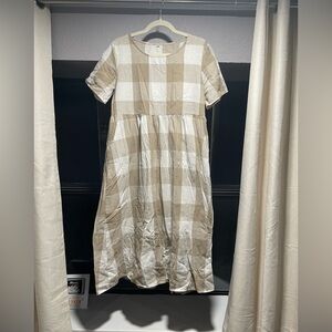 Gingham midi dress